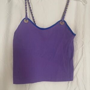 Elegant Purple Camisole with Chain Straps